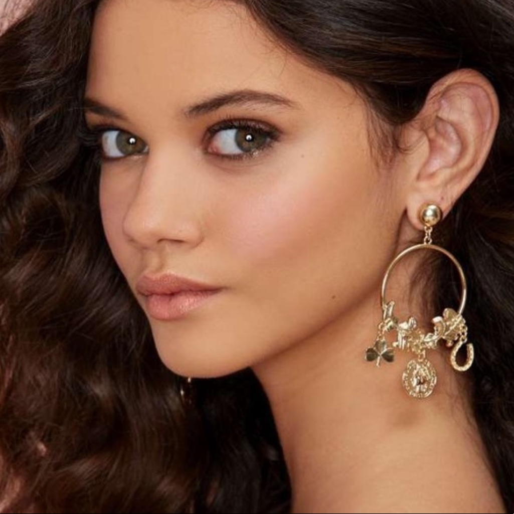 Nasty Gal Charm Hoop Earrings 19$